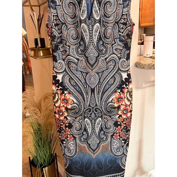 Eci New York Designs Paisley Midi Dress Size 6 - Picture 5 of 8